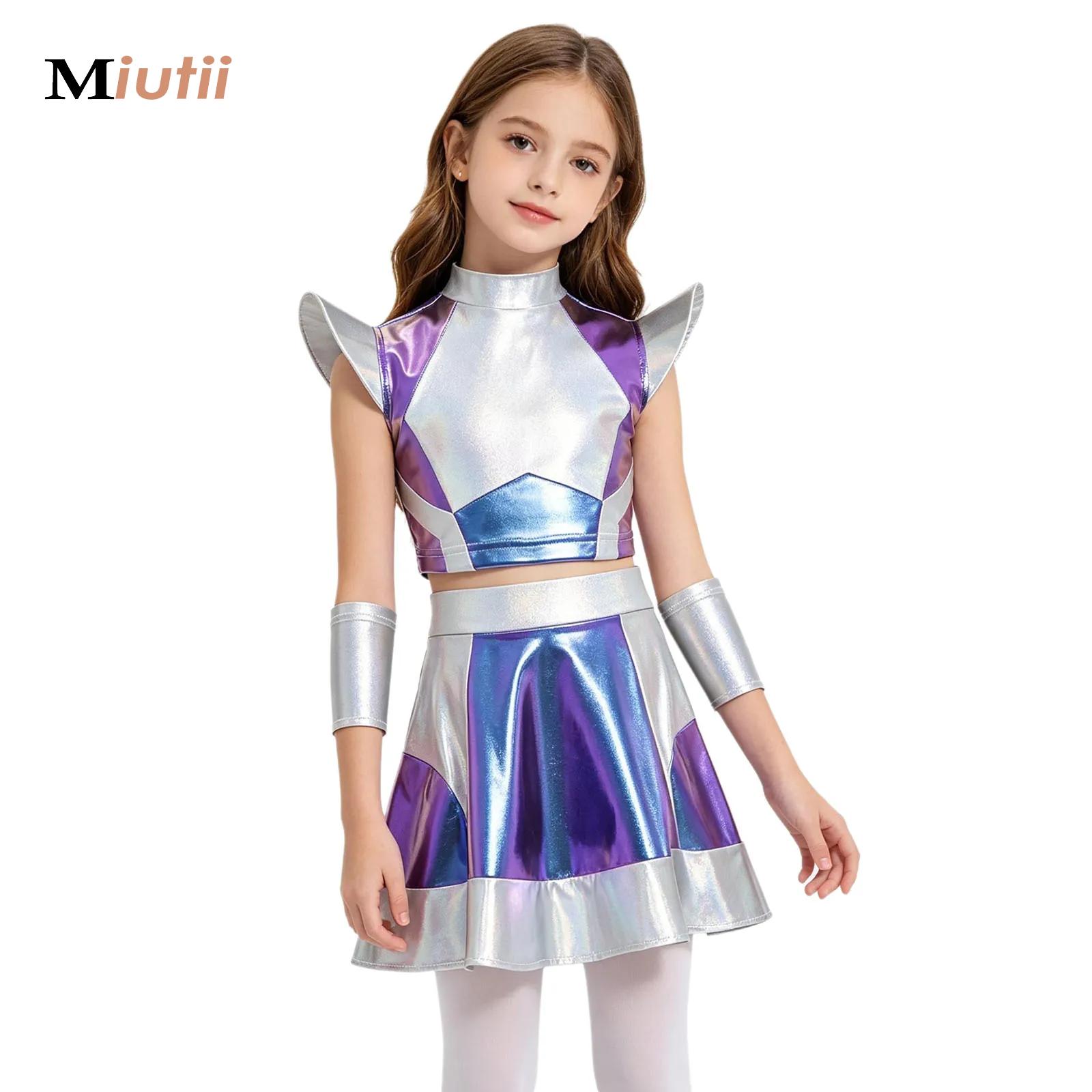 Robotics Kit - Girls Silver Astronaut Costume Alien Jumpsuit