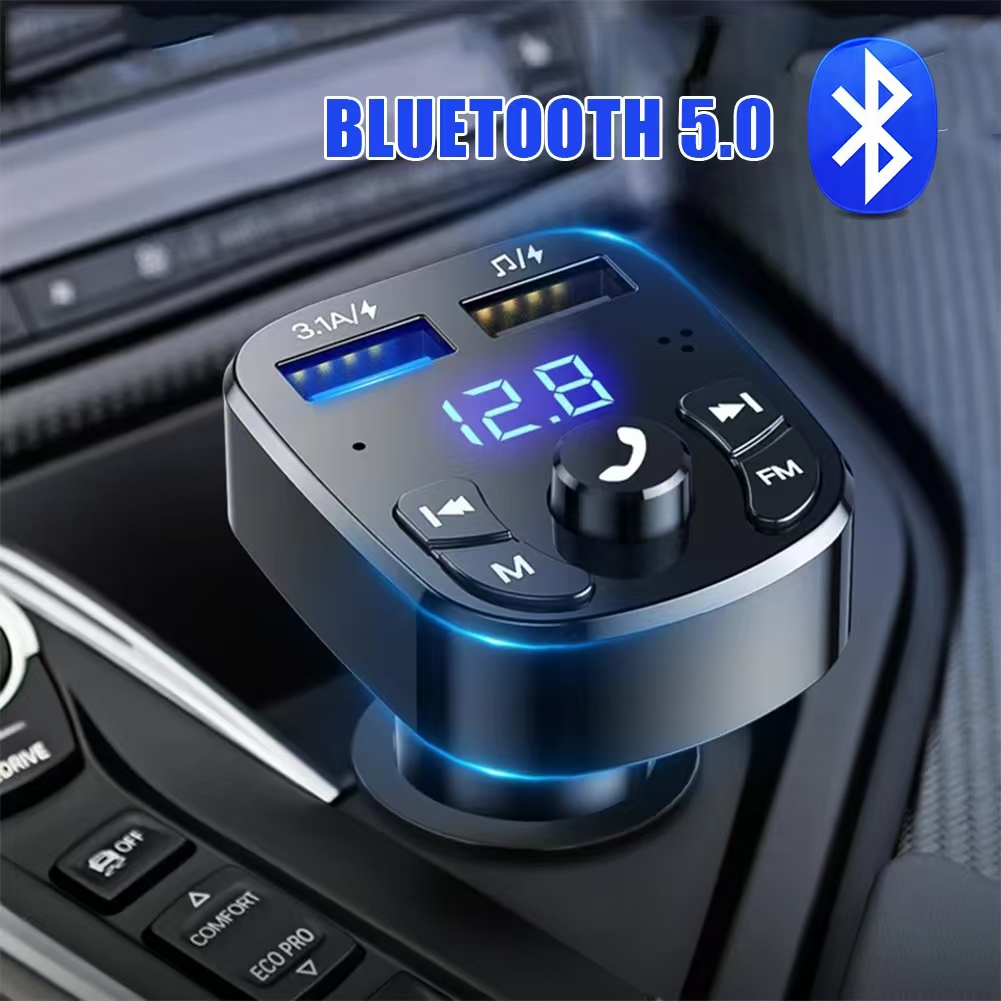Robot Bluetooth Car - Car Hands-free Bluetooth-compaitable 5.0 FM Transmitter