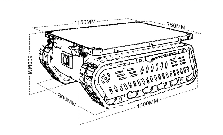 300 600kg Load RC Tank Crawler - Robot Chassis ulasan dan harga