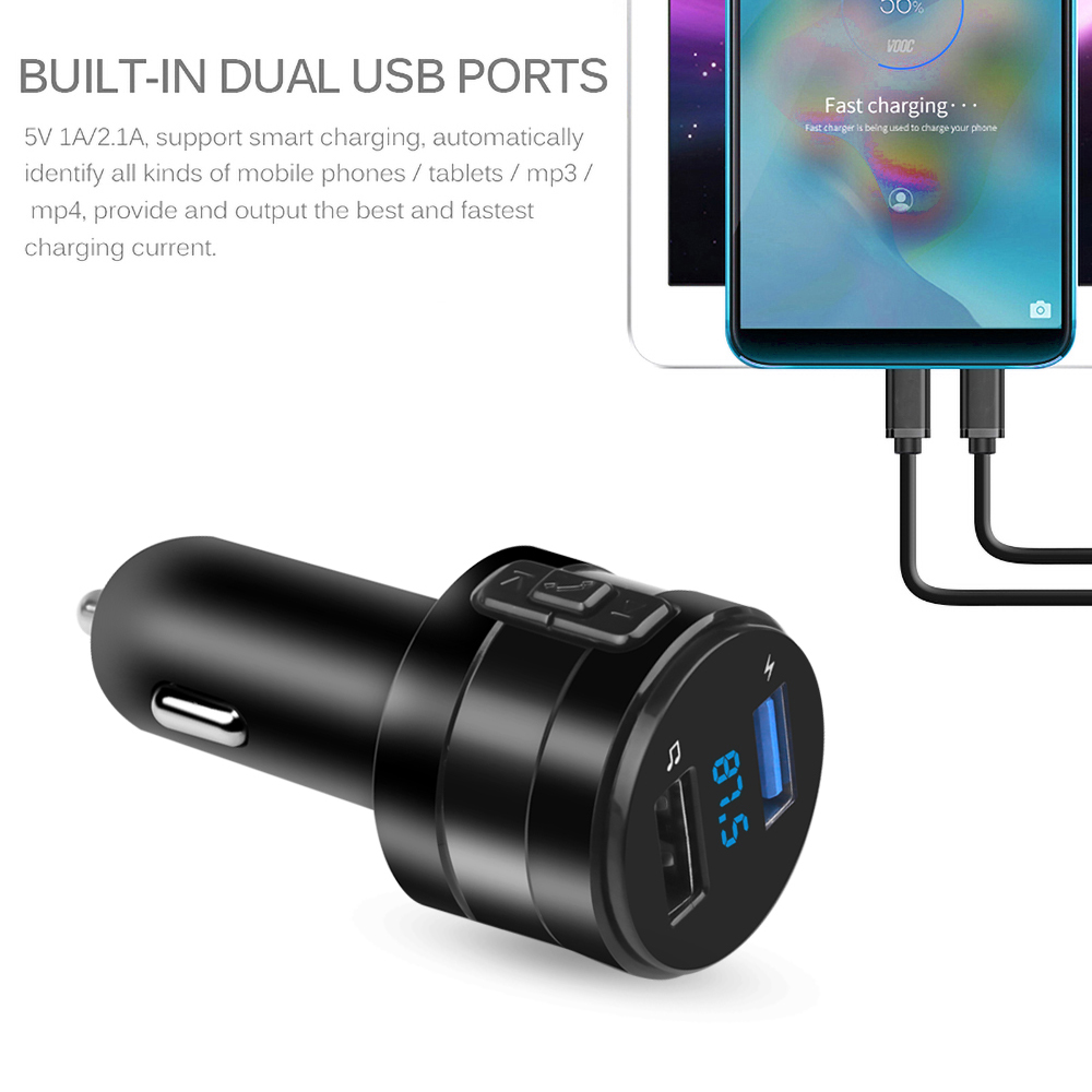 Bluetooth 4.2 FM Transmitter C - Robot Bluetooth Car ulasan dan harga