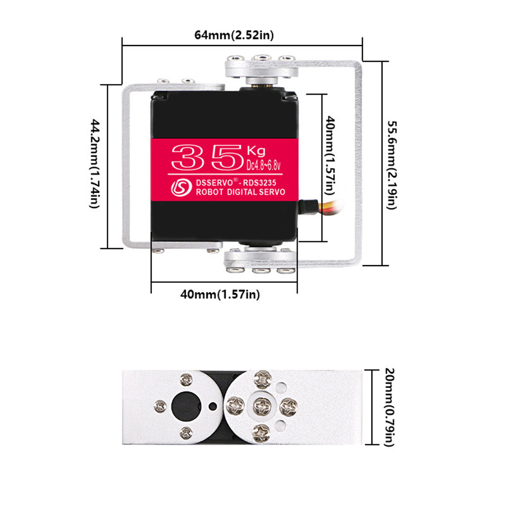 35KG Robot Digital Servo 4.8-6 - Robot Arm Metal ulasan dan harga